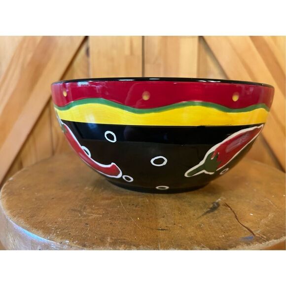 Large Chili Pepper Motif Salad Bowl (8477) - Picture 4 of 8